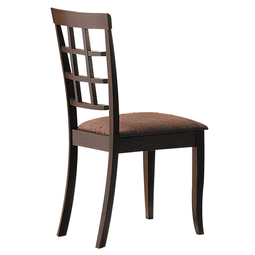 Cardiff Dark Brown Microfiber & Espresso Finish Side Chair (Set of 2)