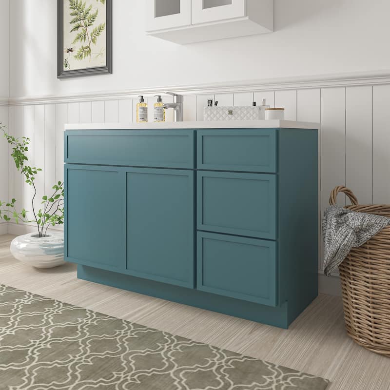 Vanity Art 48" Birch Freestanding Bathroom Vanity Cabinet without Top