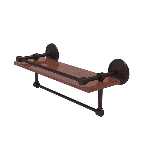 Allied Brass Monte Carlo Collection hardwood Shelf with Gallery Rail and Towel Bar