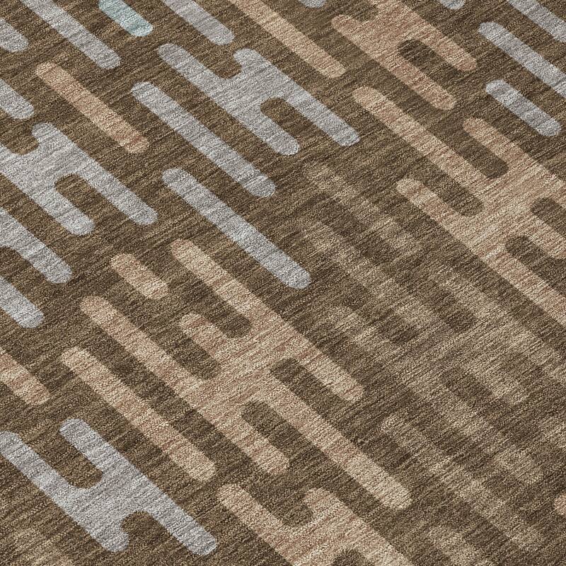 Machine Washable Indoor/ Outdoor Modern Kingman Chantille Rug