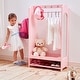 preview thumbnail 8 of 12, Teamson Kids Little Princess Dress Up Armoire with Mirror, Storage Hooks, Shoe Shelves, Hanging Rod, Pink Wardrobe Organizer