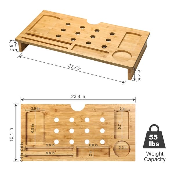 Shop Langria Bamboo Monitor Stand Riser With Ventilation Holes