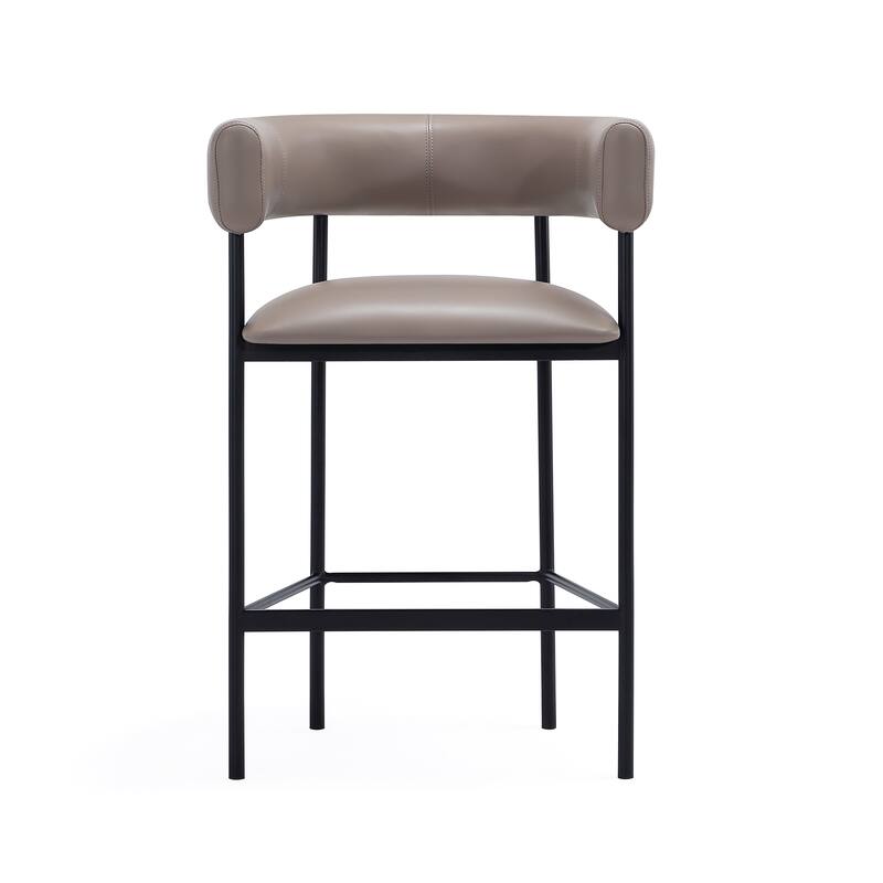 Manhattan Comfort Onda Metal Vegan Leather Counter Stool