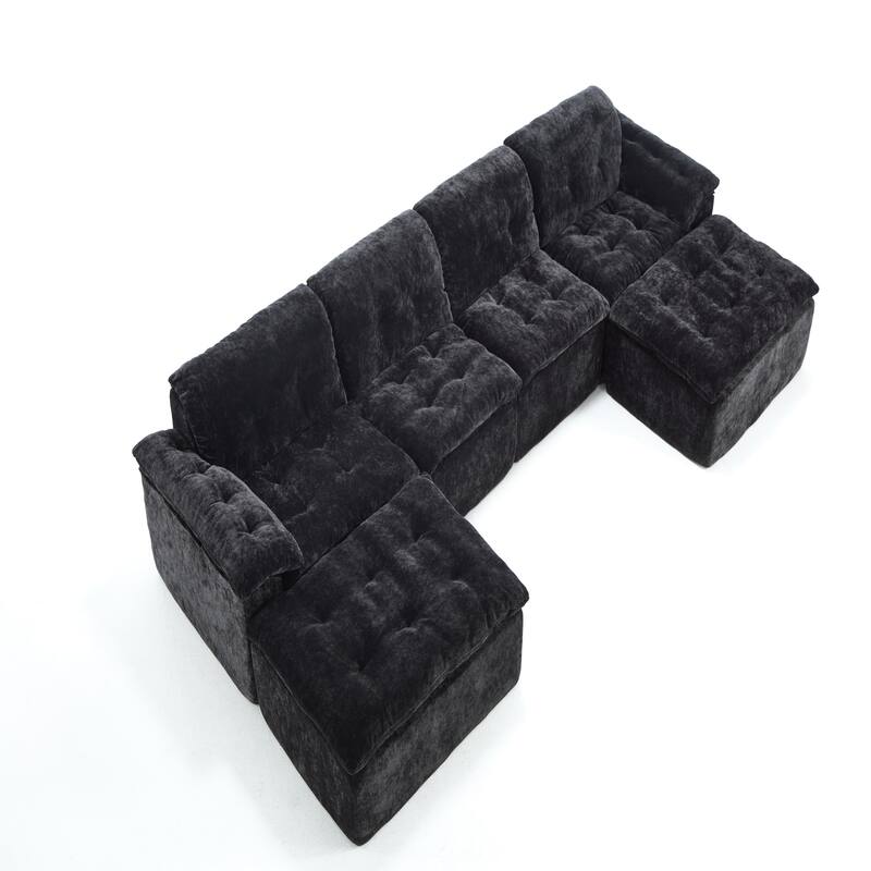 Modular Convertible Cushioned Sleeper Sofa Set