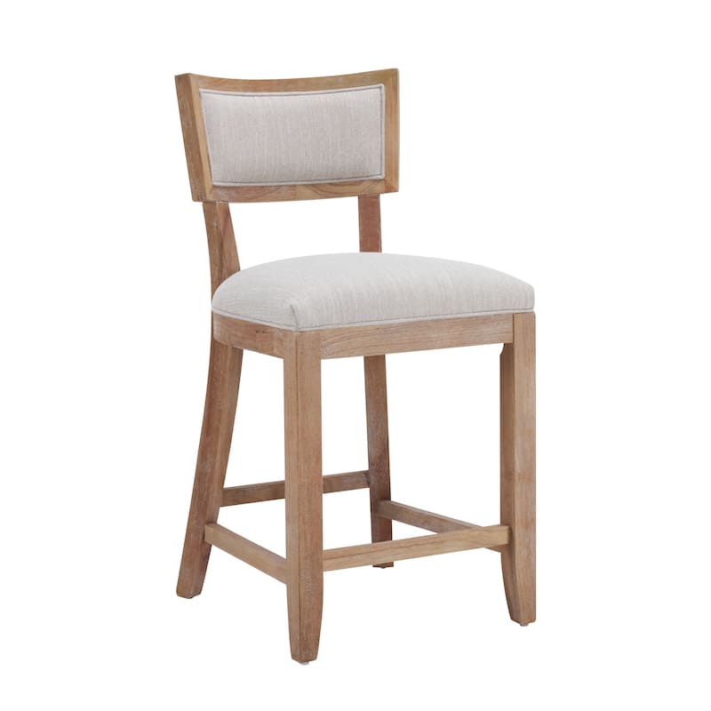 Wina Rubberwood 26.5-inch Counter Height Stools with Fabric Cushion (set of 2) by Christopher Knight Home - N/A