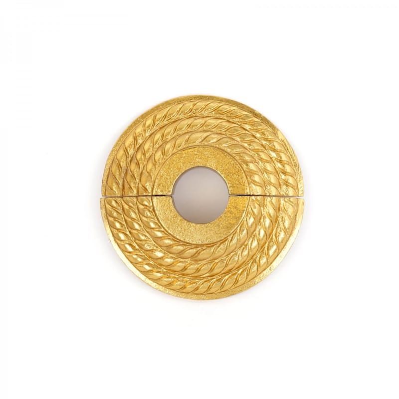 Radiator Flange Brass Finish Coated Aluminum Triple Roped Style 1/2" (IPS) 0.8" ID - 3.13" OD Renovators Supply - Gold - Brass
