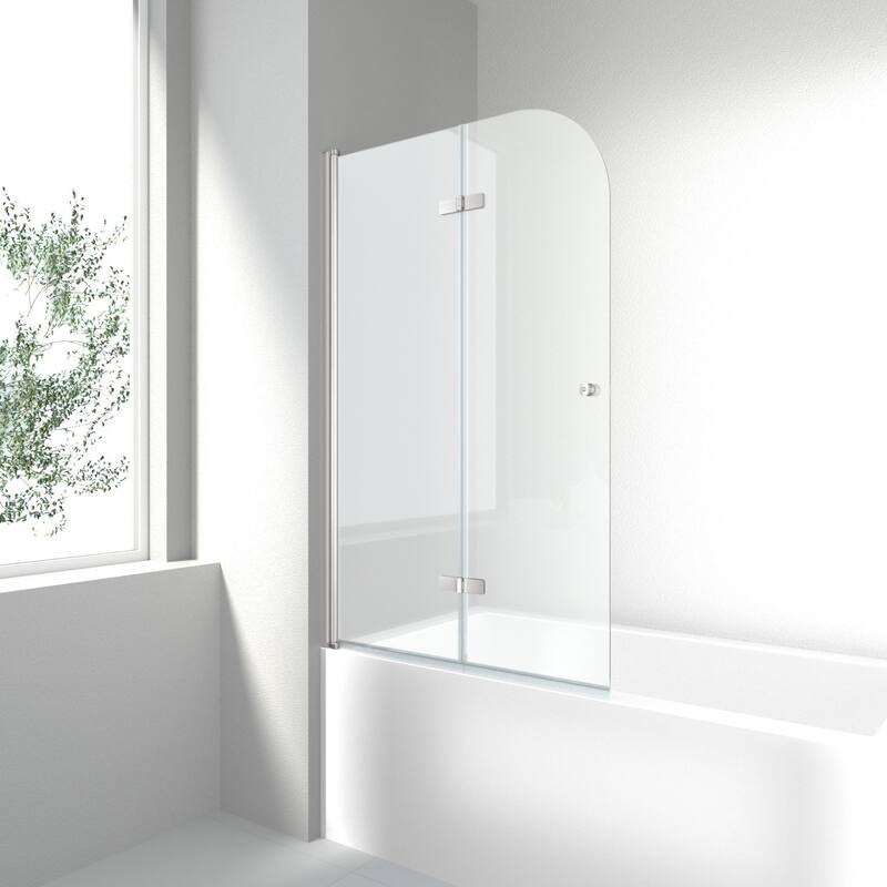 i-Homare 35 in. W x 55 in. H Frameless Tempered Glass Tub Door