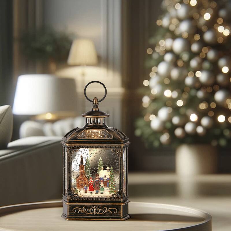 7"Led Caroling Family Water Globe