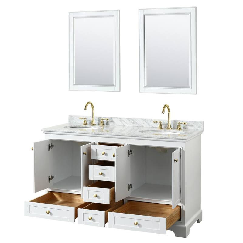 Wyndham Collection Deborah 60" Free Standing Double Vanity Set with