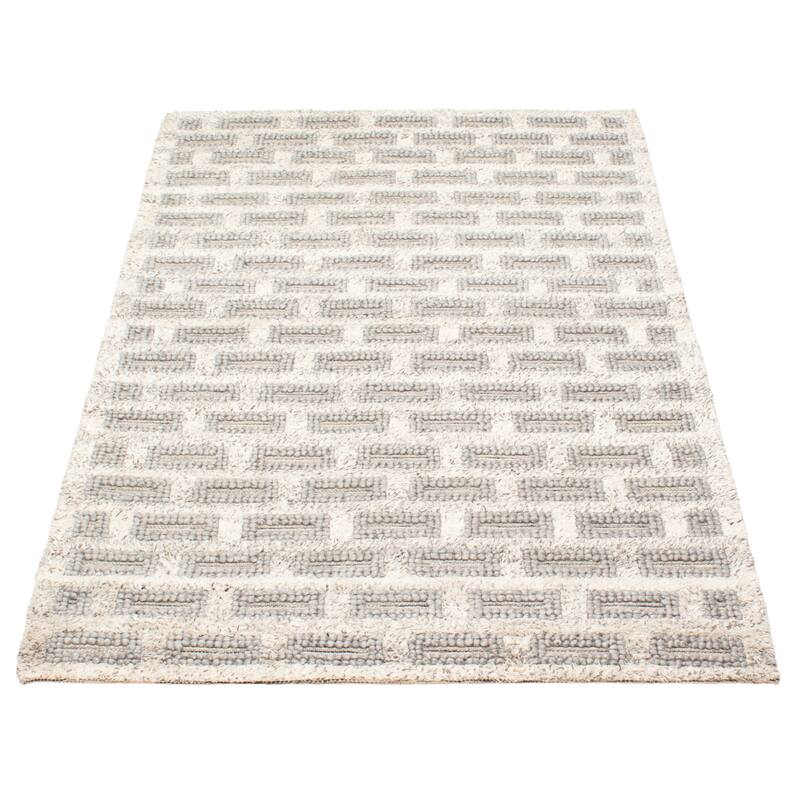 ECARPETGALLERY Braid weave Sienna Grey Wool Rug - 5'1 x 8'0