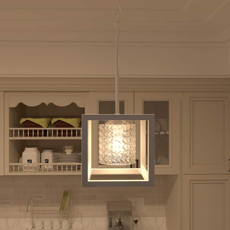 Moulins 1-light Modern Glam Crystal Geometric Kitchen Island Pendant Light - 8''