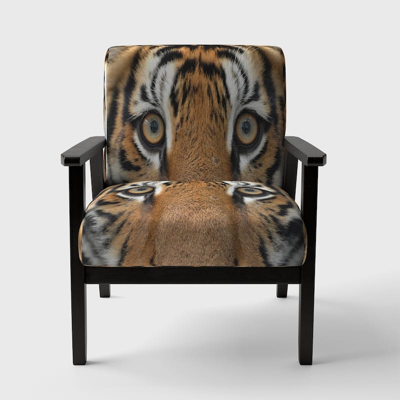 Designart "Bengal Tiger Eyes" Upholstered Modern Accent Chair - Arm Chair