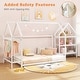 preview thumbnail 20 of 19, Costway Twin Size House Bed Montessori Floor Bed with Detachable