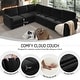 preview thumbnail 97 of 109, Homy Casa Chenille Sleeper Sectional Sofa with Pull-Out Bed