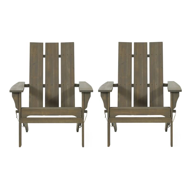Zuma Outdoor Outdoor Acacia Wood Foldable Adirondack Chairs (Set of 2) by Christopher Knight Home