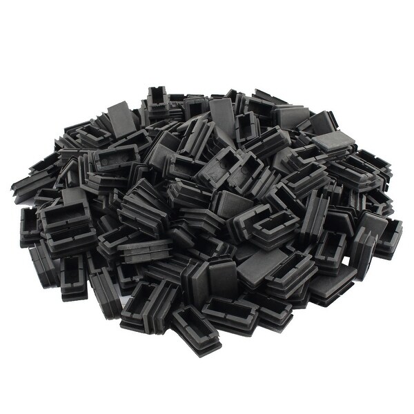 Unique Bargains Home Office Plastic Rectangle Shaped Table Chair Legs Tube Insert Black 200 Pcs