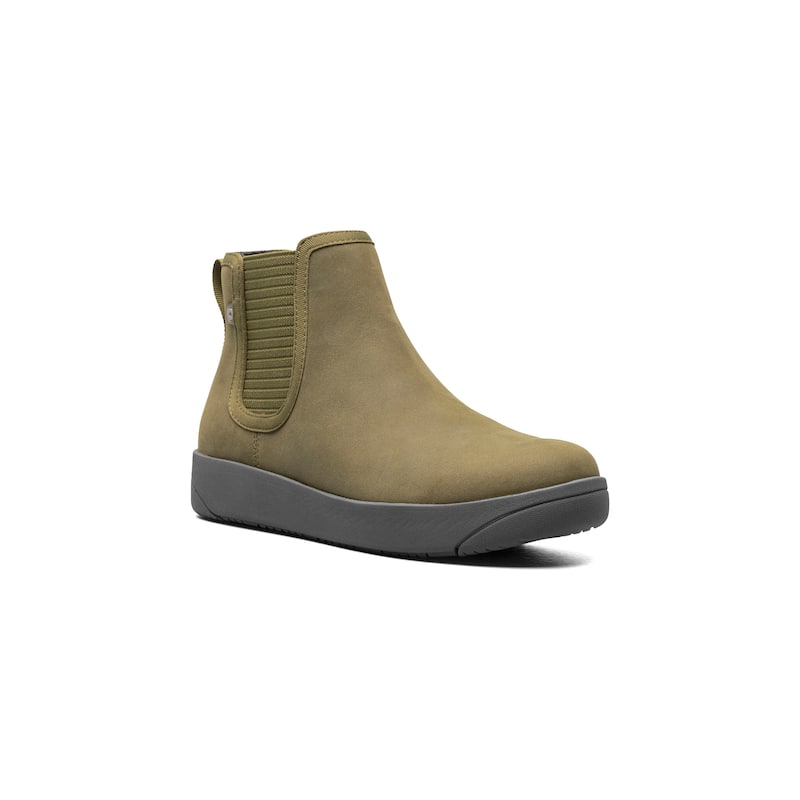 Bogs Women's Kicker Chelsea Leather Boot - Olive - 7.5