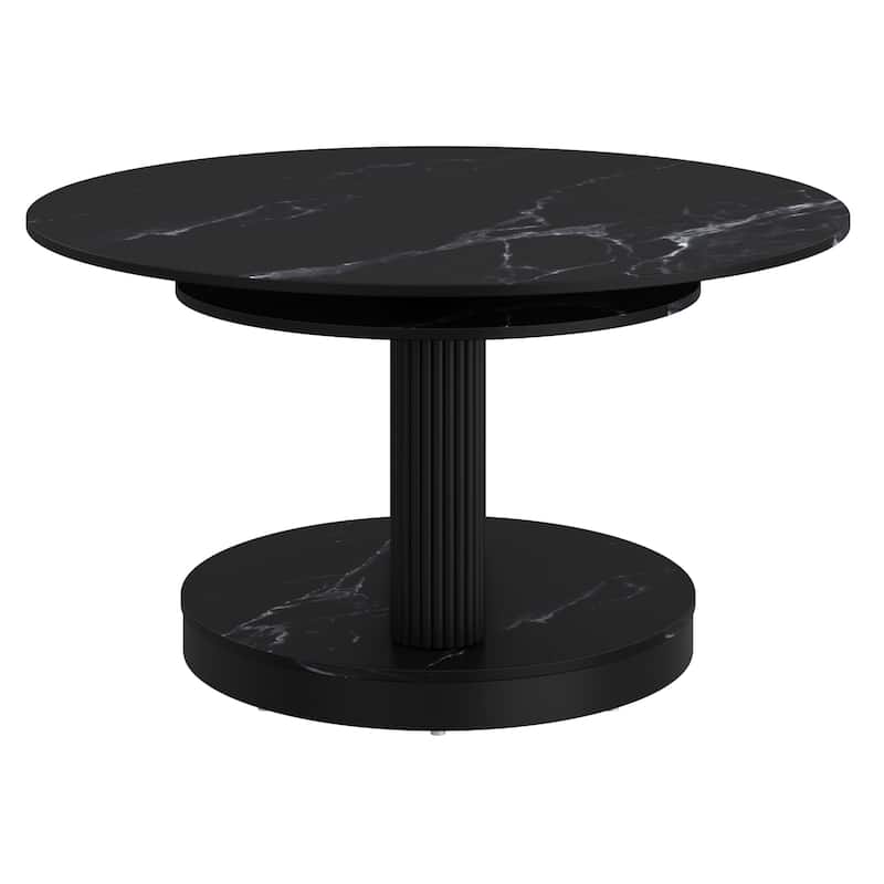 Contemporary Sintered Stone & Metal Coffee Table