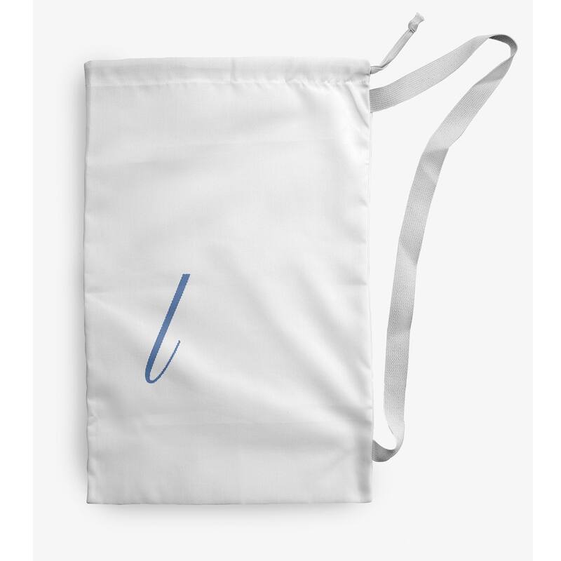 Modern Monogram Laundry Bag - 18" x 29" - White/Light Blue