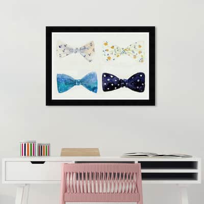 Wynwood Studio Prints Fashion and Glam Blue Knots White and Dark Blue Modern & Contemporary Wall Art Canvas Print