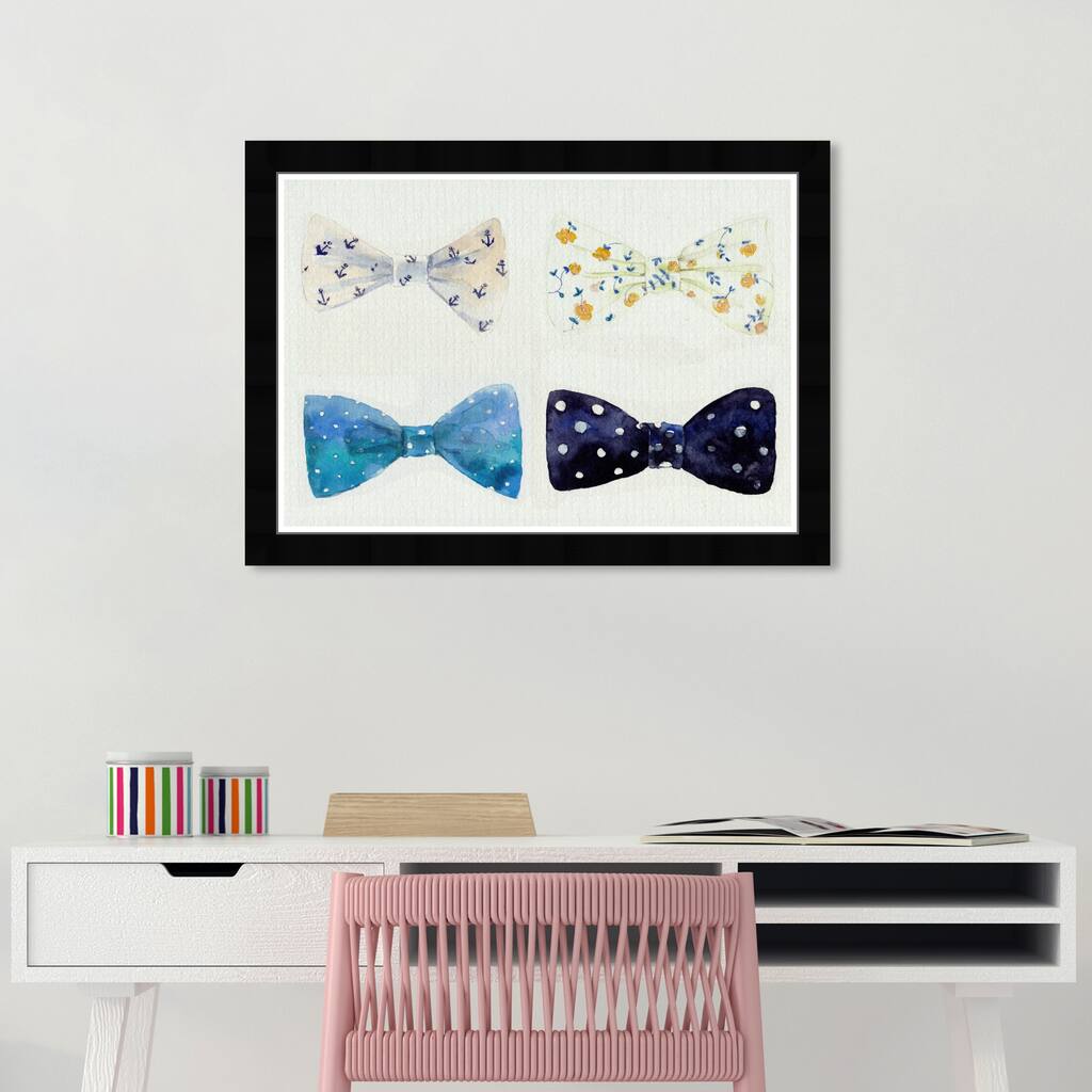 Wynwood Studio Prints Fashion and Glam Blue Knots White and Dark Blue Modern & Contemporary Wall Art Canvas Print