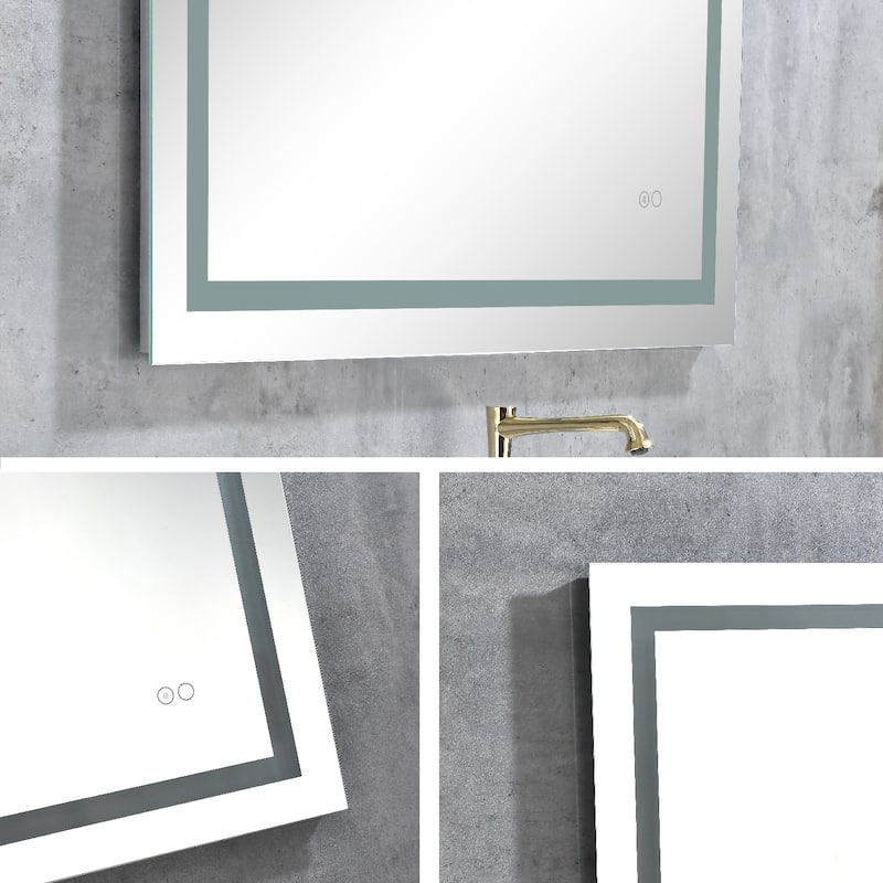 LED Backlit Frameless Bathroom Vanity Mirror with Anti-fog