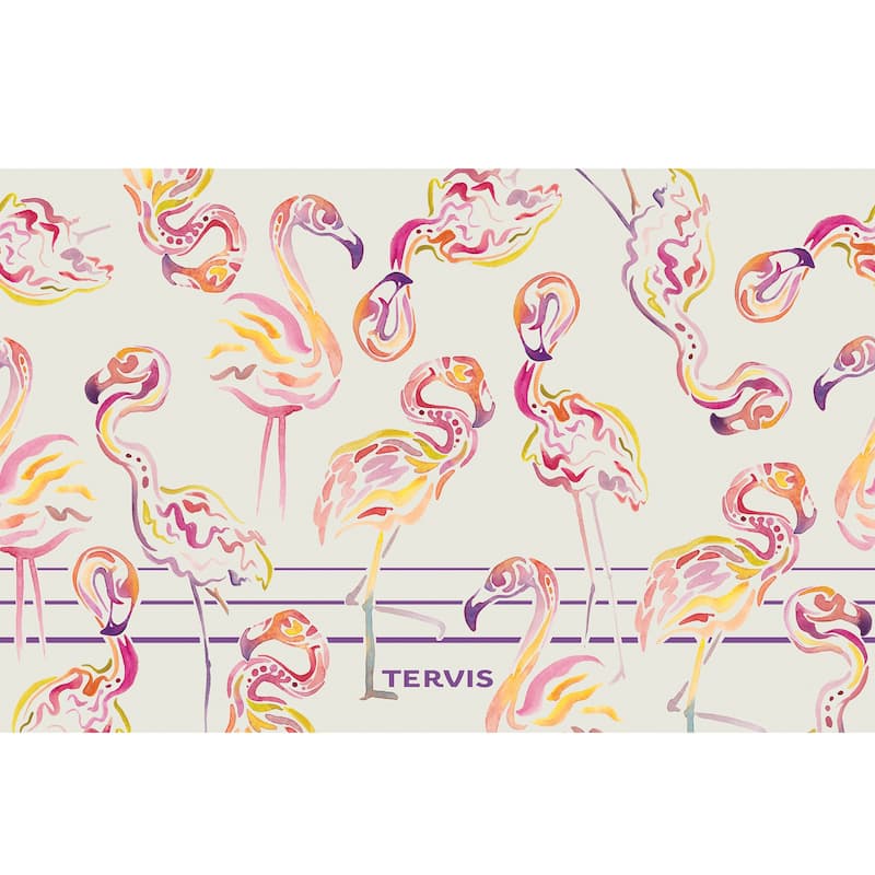 Tervis Traveler Flamingo Swirl Triple Walled Insulated Travel Tumbler, Stainless Steel