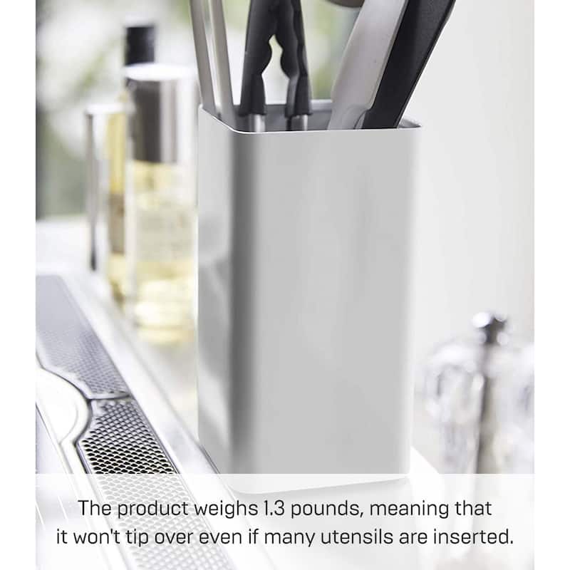 Yamazaki Home Kitchen Utensil Organizer, Steel - L 3.74 x W 3.74 x H 7.09 inches