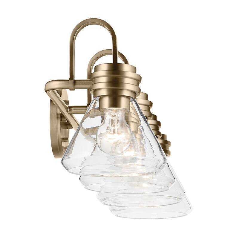 Kichler Lighting Farum 34" 4-Light Vanity Light with Clear Glass in Champagne Bronze