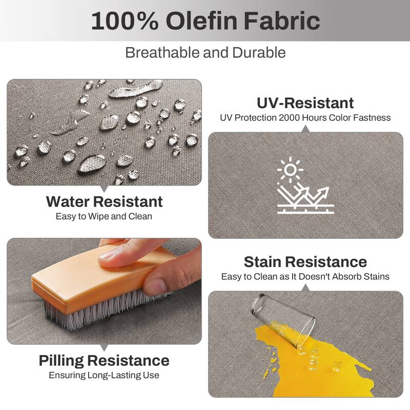 Gymojoy 9-Piece Outdoor Wicker Patio Furniture Sofa Set with 55,000 BTU Fire Pit Table, Swivel Chairs, Ottomans & Side Tables