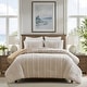 preview thumbnail 1 of 39, Harbor House Anslee Taupe 3 Piece 100% Cotton Yarn Dyed Duvet Cover Set with Overlap Closure Shams Taupe - King