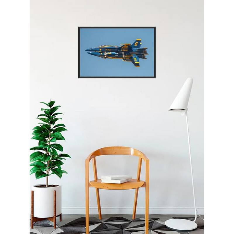 WC001 Blue Angels Airplane Stunt Group Photography by Wayne Collamore Framed Poster - 18 x 24 Inch