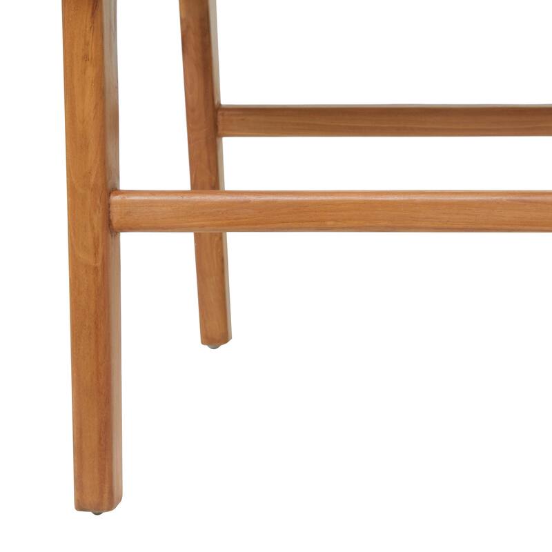 Brown, Black, White Leather Handmade Woven Kitchen Dining Chair with Teak Wood Frame