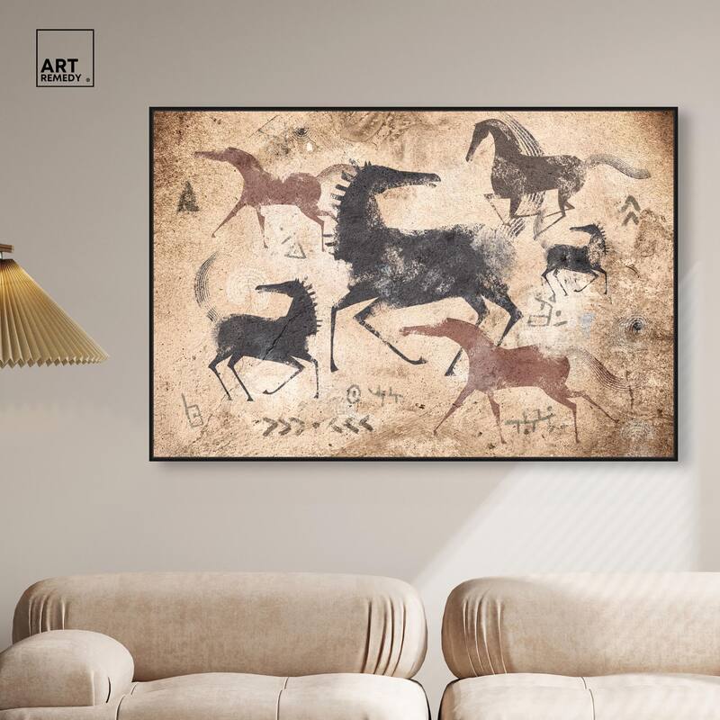 Cave Drawing Horses Canvas by Art Remedy
