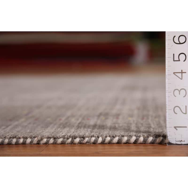 Tribal Grey Gabbeh Indian Area Rug Handmade Wool Carpet - 6'6" x 9'7"