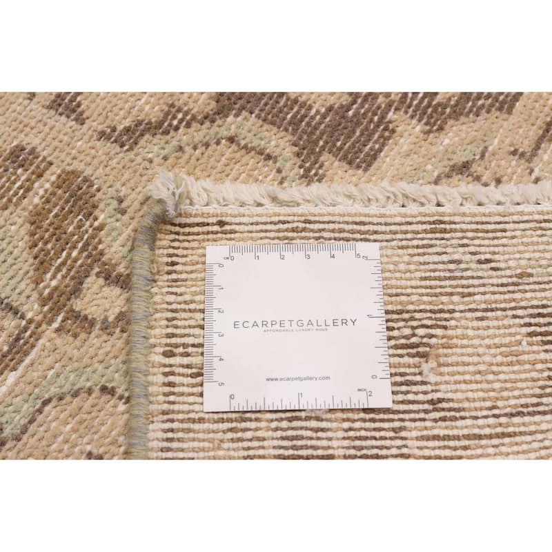 ECARPETGALLERY Hand-knotted Antalya Vintage Beige Wool Rug - 3'4 x 4'8