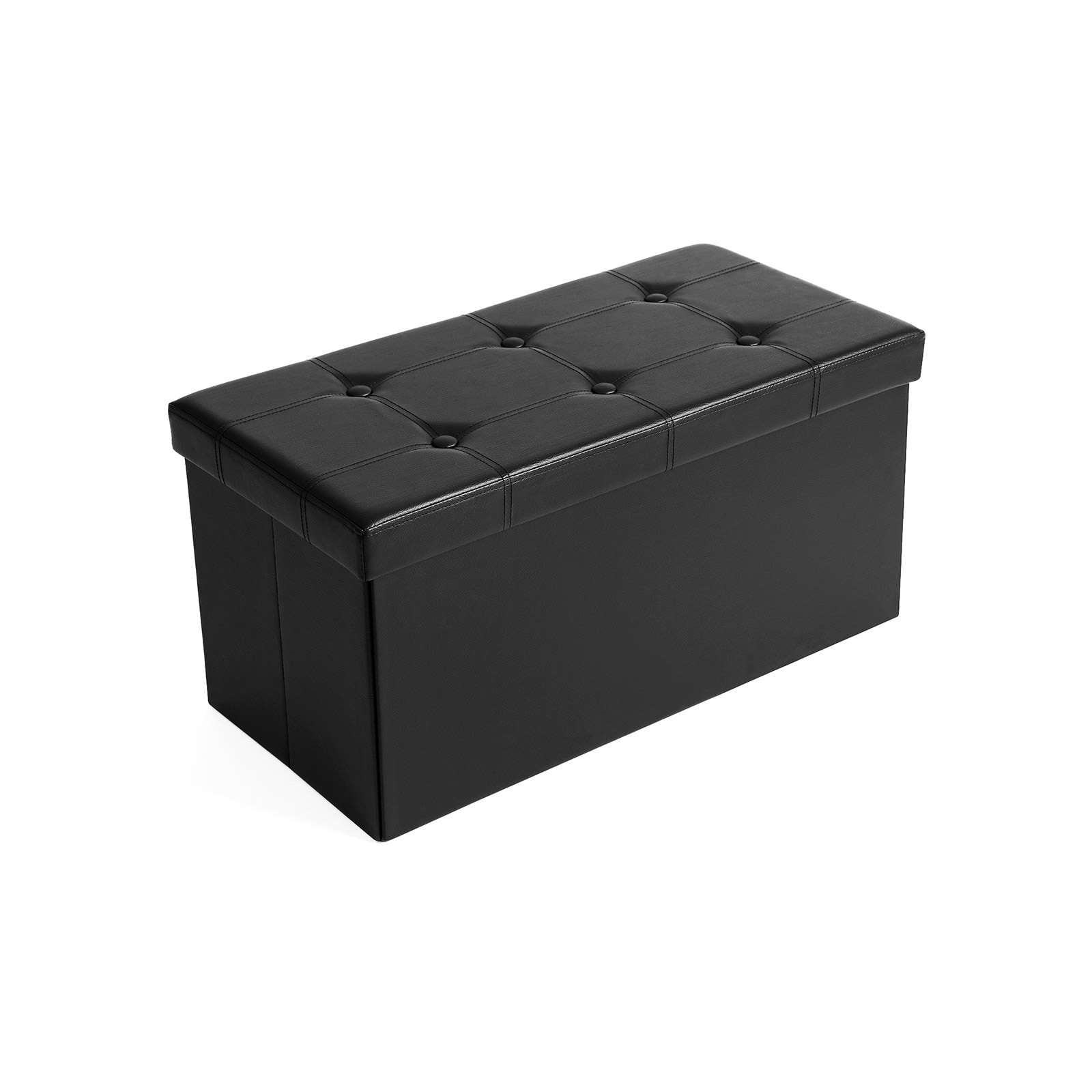 SONGMICS 30 Inches Faux Leather Folding Storage Ottoman Bench On