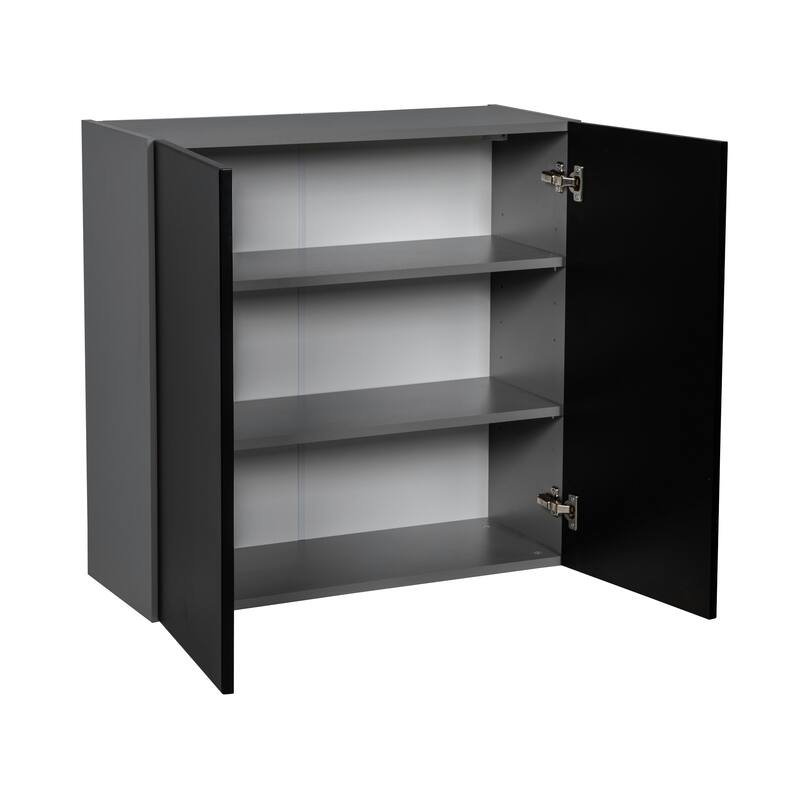 27" x 30" Wall Cabinet-Double Door-Grey - 27 x 30 x 12