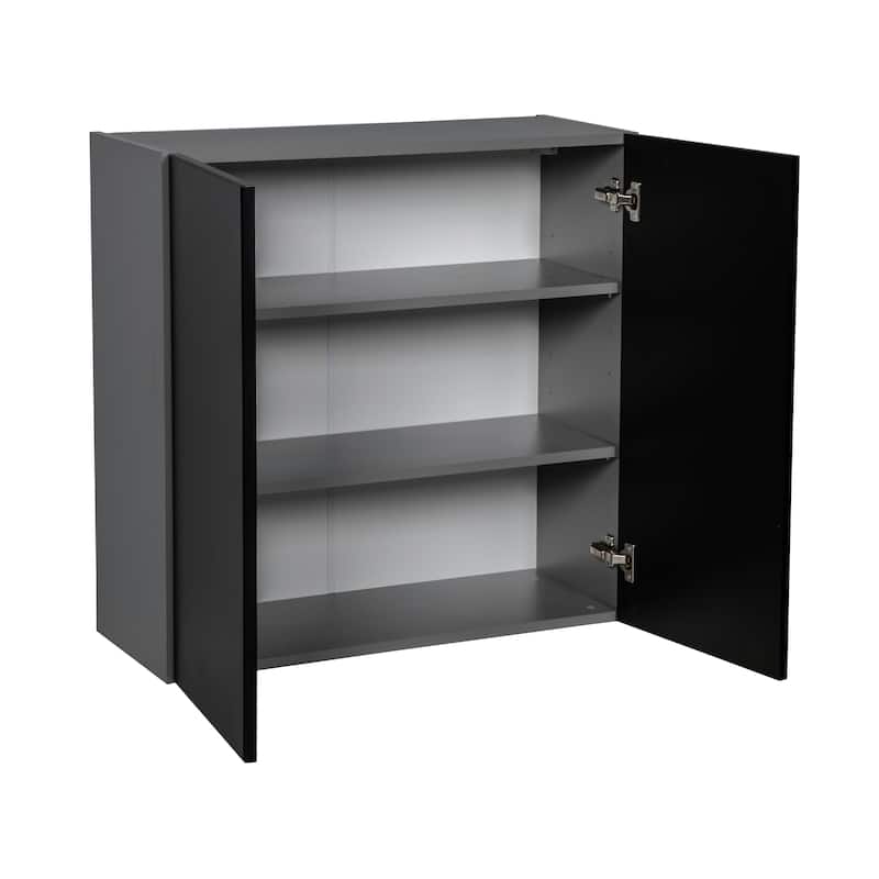 33" x 30" Wall Cabinet-Double Door-Grey - 33 x 30 x 12
