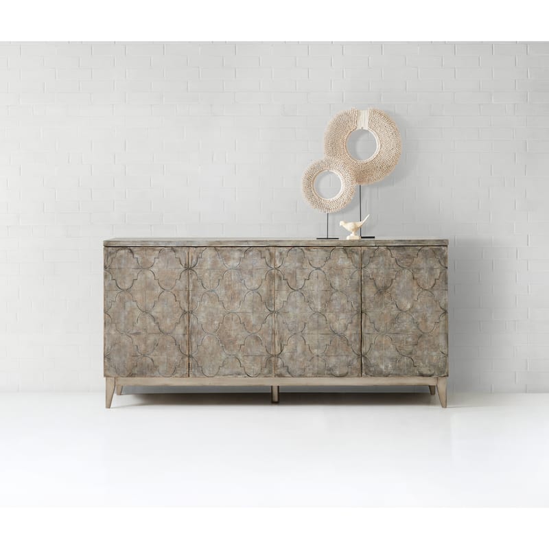 Hooker Furniture Fairfax 72" Wide 4 Door Moroccan Trellis Print Living