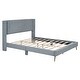 preview thumbnail 10 of 9, Queen Size Upholstered Platform Bed with Tufted Headboard and Metal Legs, Solid Wood Frame with Slat Support