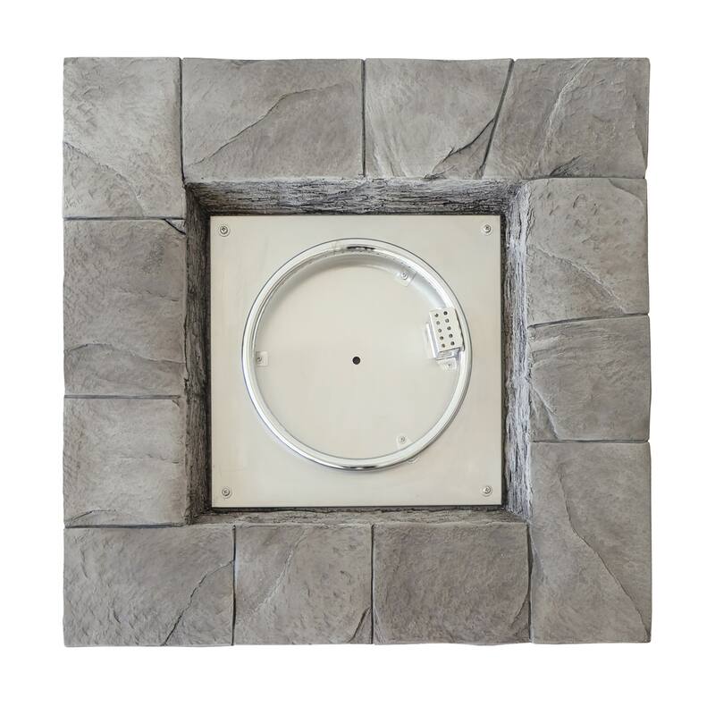 30 in. W x 30 in. D x 24 in. H Square Propane Burning Outdoor Fire Pit in Grey