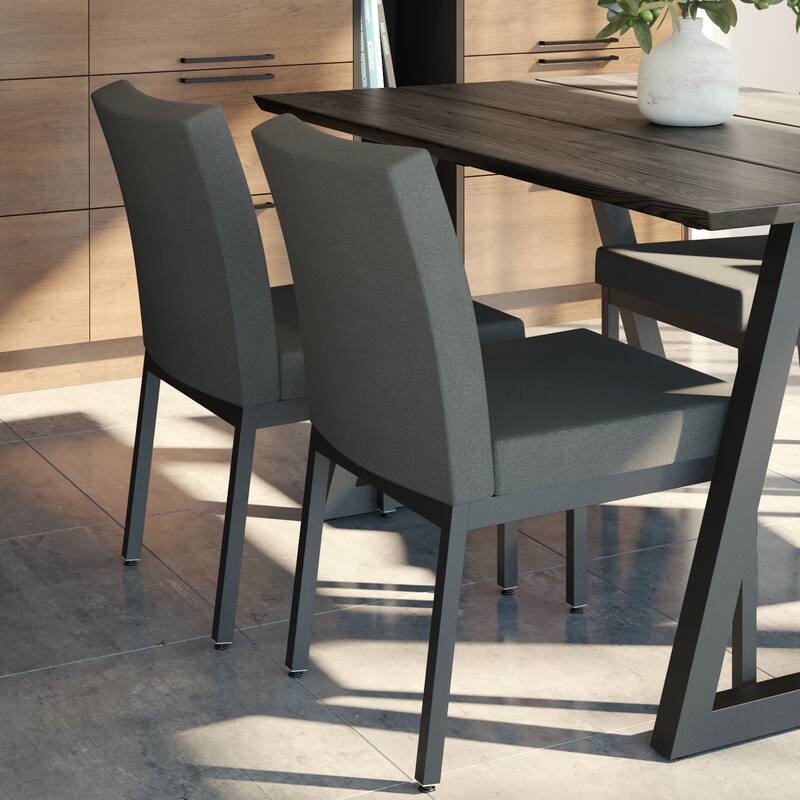 Amisco Perry Set of 2 Upholstered Dining Chairs with Metal Legs