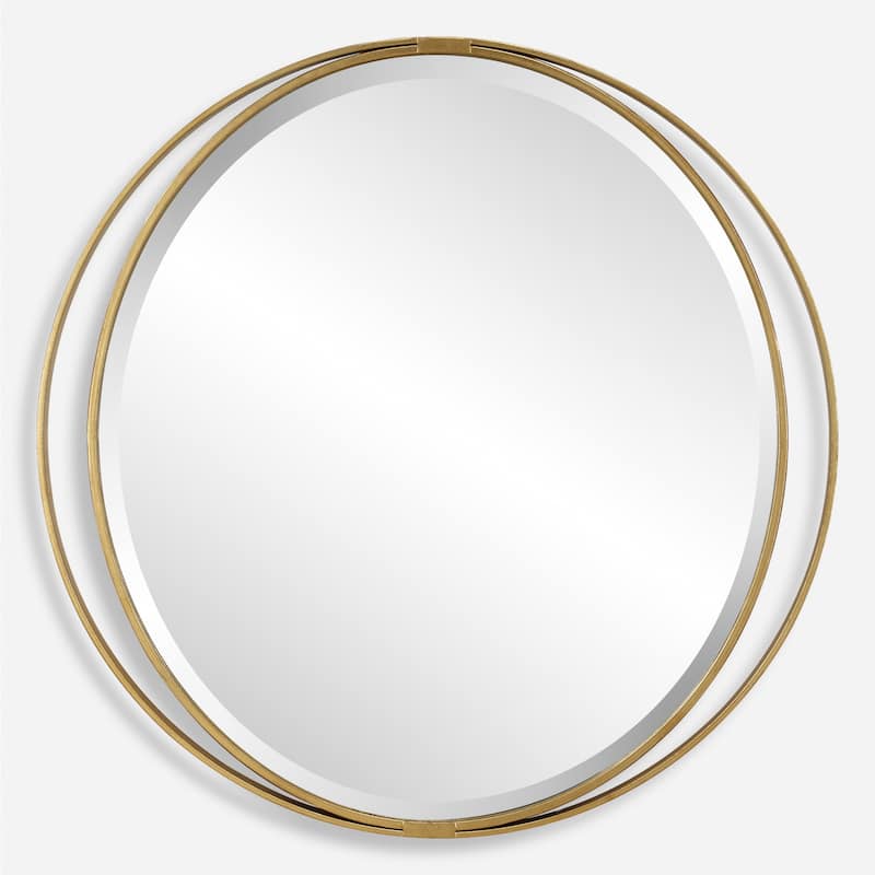Uttermost 09991 Rhodes 36" Diameter Oval Framed Bathroom Mirror - Gold