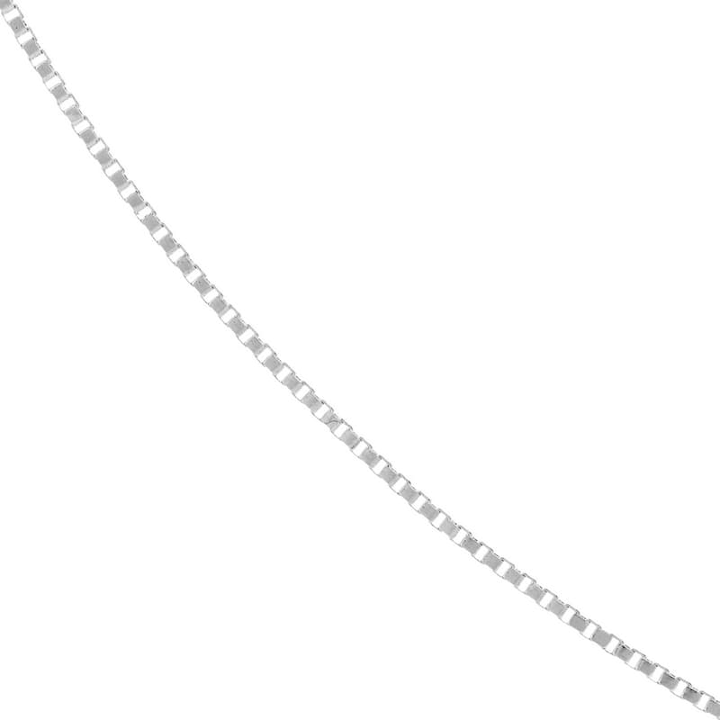 Curata 10k White Gold 0.55mm Box Chain Necklace With 5mm Square (Spring Ring)