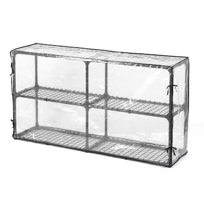 3-shelf Wire Rack With Cover(2 Pack), Versatile Design Heavy Duty Storage Shelf