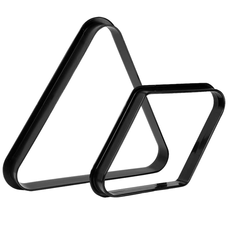 GSE™ Black Plastic Billiard 8-Ball Triangle/9-Ball Diamond Pool Ball Racks for 2-1/4" Pool Balls - Triangle & Diamond Rack Set