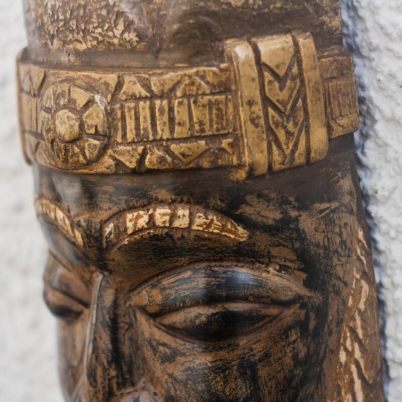 Novica Handmade Bearded Nii Amugi African Wood Mask