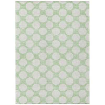 HomeRoots Polka Dot Transitional Rectangle Outdoor Rug