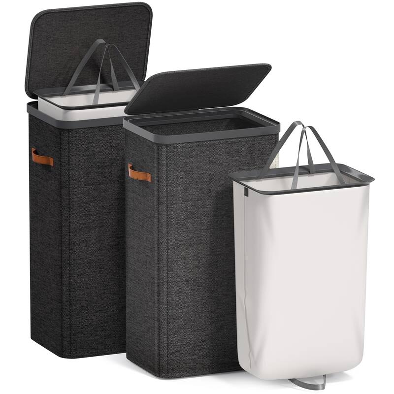 Sorbus 2 Pack 1-Compartment Laundry Basket with Removable Laundry Bag - Durable Organizer for Bathroom